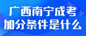 廣西南寧成考加分條件