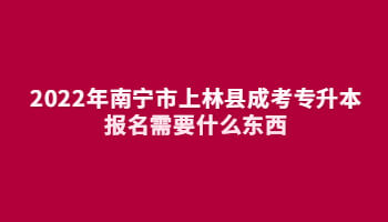 2022年南寧市上林縣成考專升本報名需要什么東西