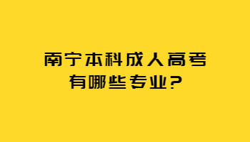 南寧本科成人高考有哪些專業?
