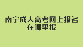 南寧成人高考網(wǎng)上報名在哪里報
